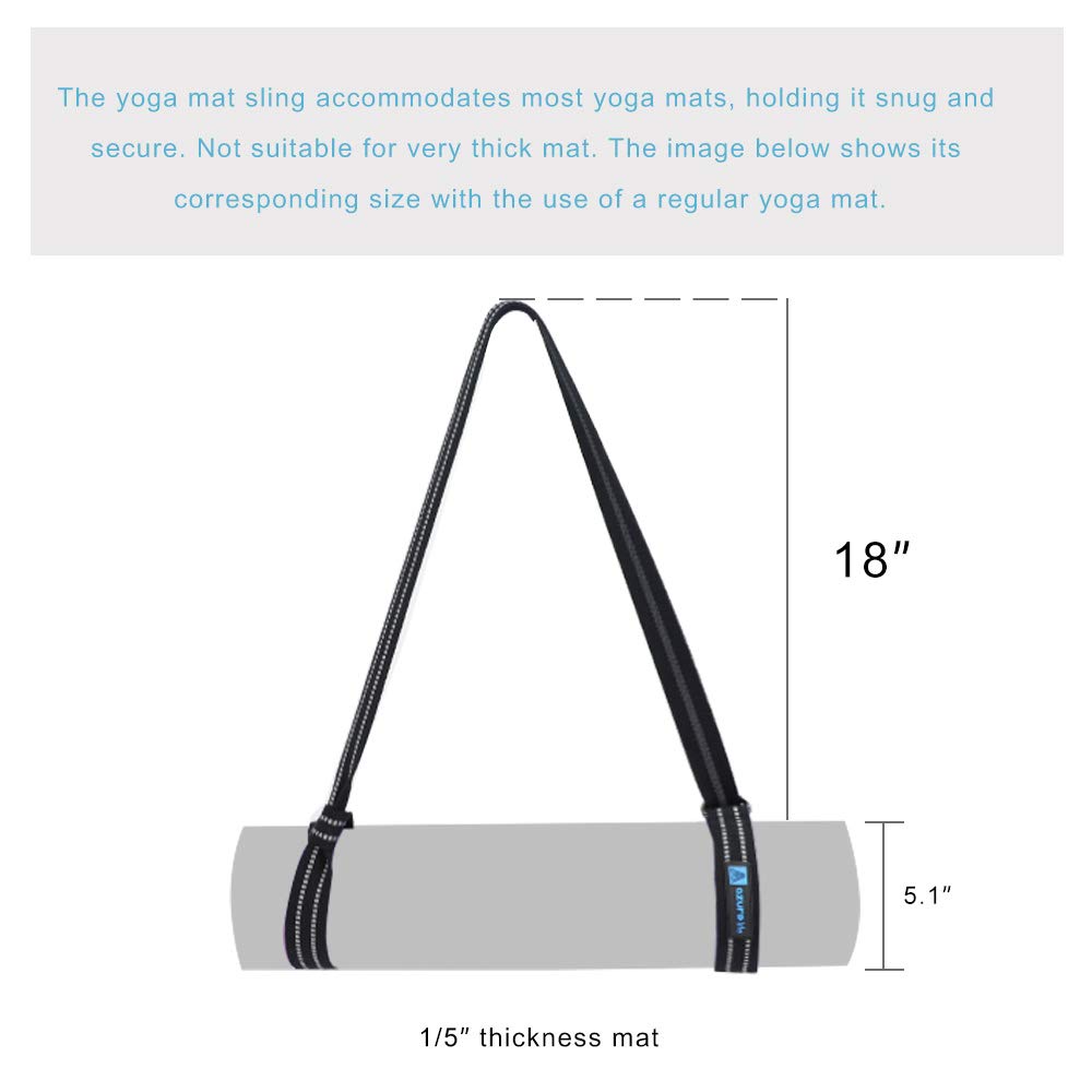 Premium Yoga Mat Sling, Adjustable Yoga Mat Straps for Carrying, Easy-Cinch Yoga Mat Holder Strap