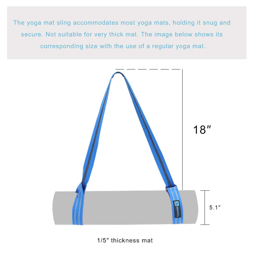 Premium Yoga Mat Sling, Adjustable Yoga Mat Straps for Carrying, Easy-Cinch Yoga Mat Holder Strap