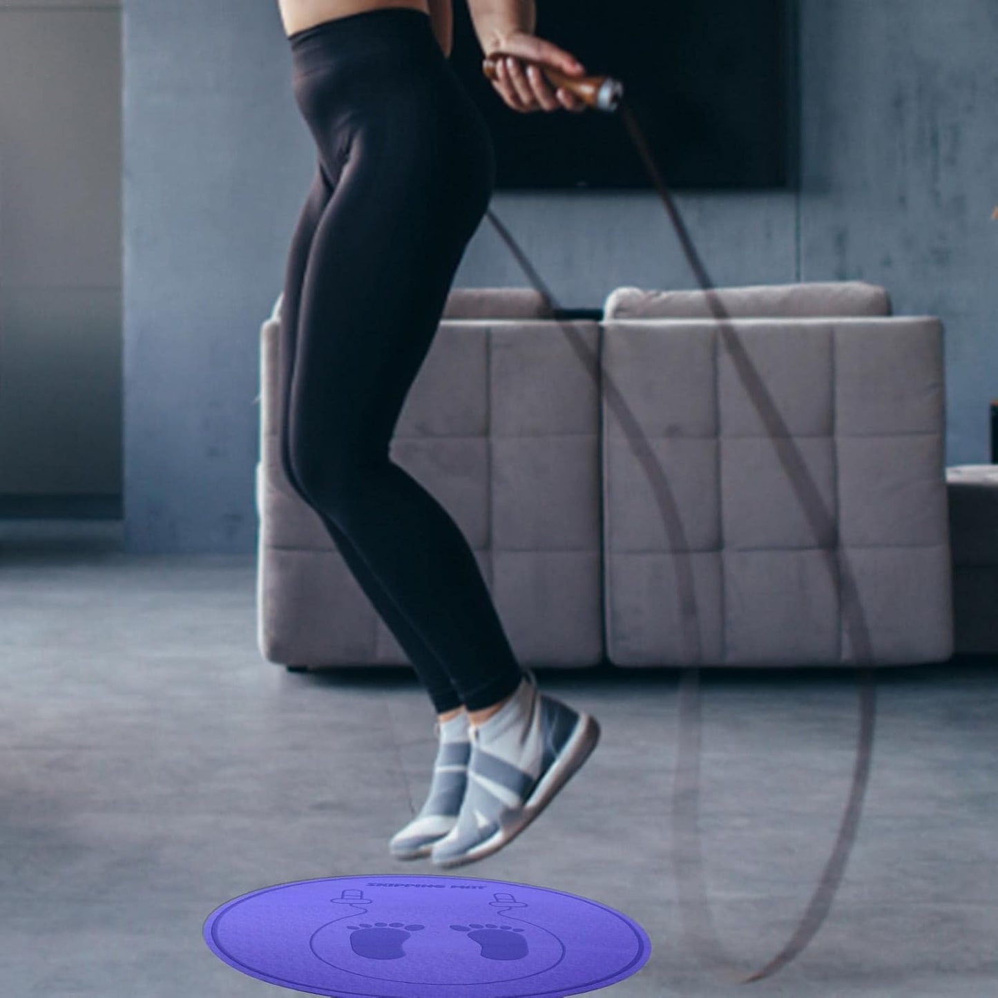 Skipping Rope Mat Yoga Mat Shock Absorption Mute Dancing Pad, TPE Jumping Rope Mat | Indoor Outdoor Exercise Yoga Floor Mat for Home Gym Flooring, 6mm Non-Slip Thickening