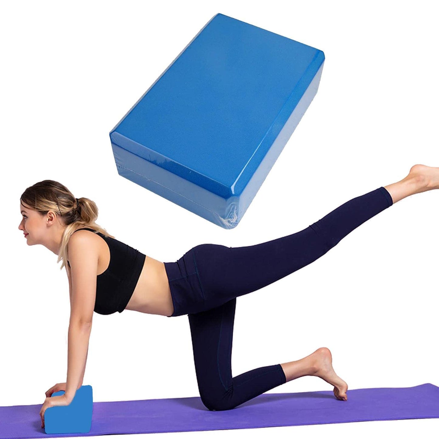 Yoga Blocks 2 Pack, Premium EVA Foam Blocks for Yoga, Pilates, Meditation, High Density Non-Slip Yoga Brick Foam Blocks, Yoga Accessories for Women, 9''x6''x3''