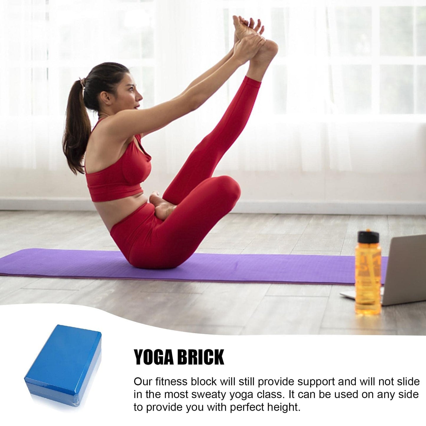 Yoga Blocks 2 Pack, Premium EVA Foam Blocks for Yoga, Pilates, Meditation, High Density Non-Slip Yoga Brick Foam Blocks, Yoga Accessories for Women, 9''x6''x3''