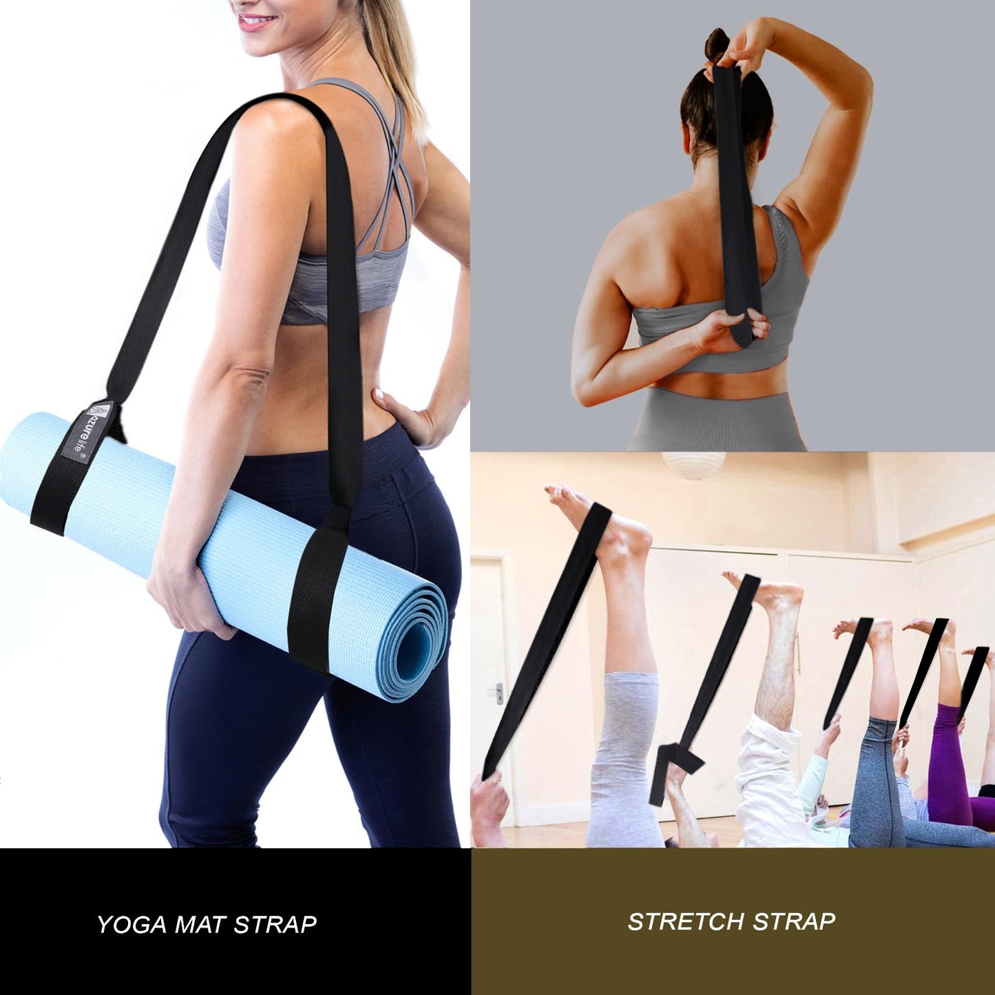 Premium Yoga Mat Sling, Adjustable Yoga Mat Straps for Carrying, Easy-Cinch Yoga Mat Holder Strap