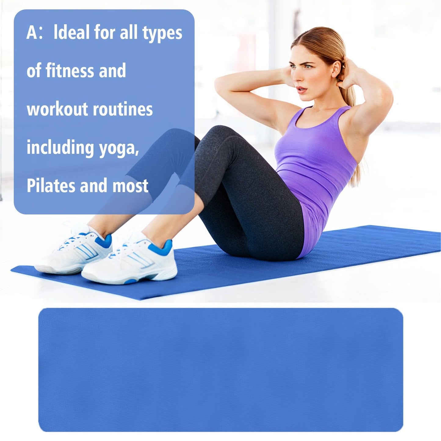 Yoga Mat, 68"×23" Exercise Mat for Men & Women, Non Slip Workout Mat for Home Yoga, Pilates, Stretching, Floor & Fitness Workouts
