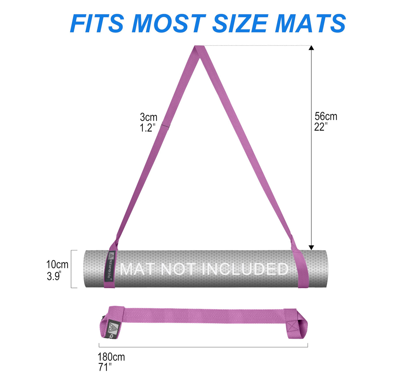 Premium Yoga Mat Sling, Adjustable Yoga Mat Straps for Carrying, Easy-Cinch Yoga Mat Holder Strap