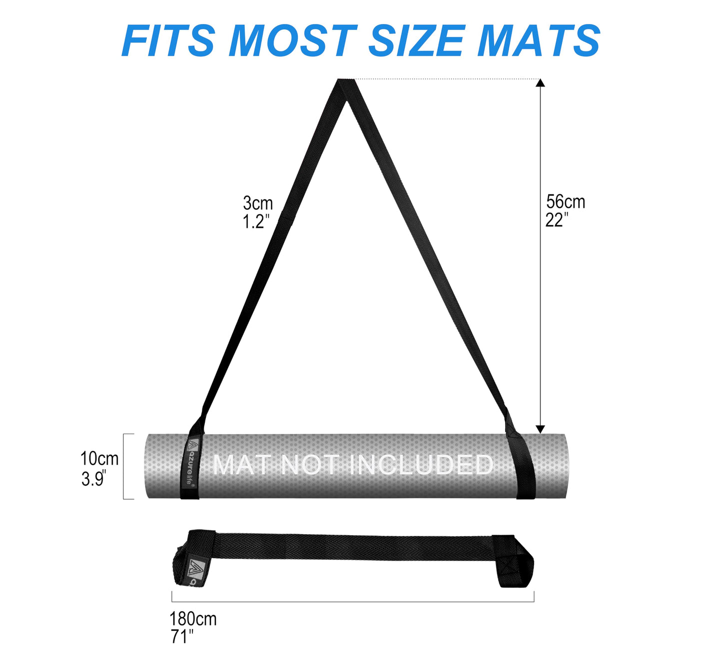 Premium Yoga Mat Sling, Adjustable Yoga Mat Straps for Carrying, Easy-Cinch Yoga Mat Holder Strap