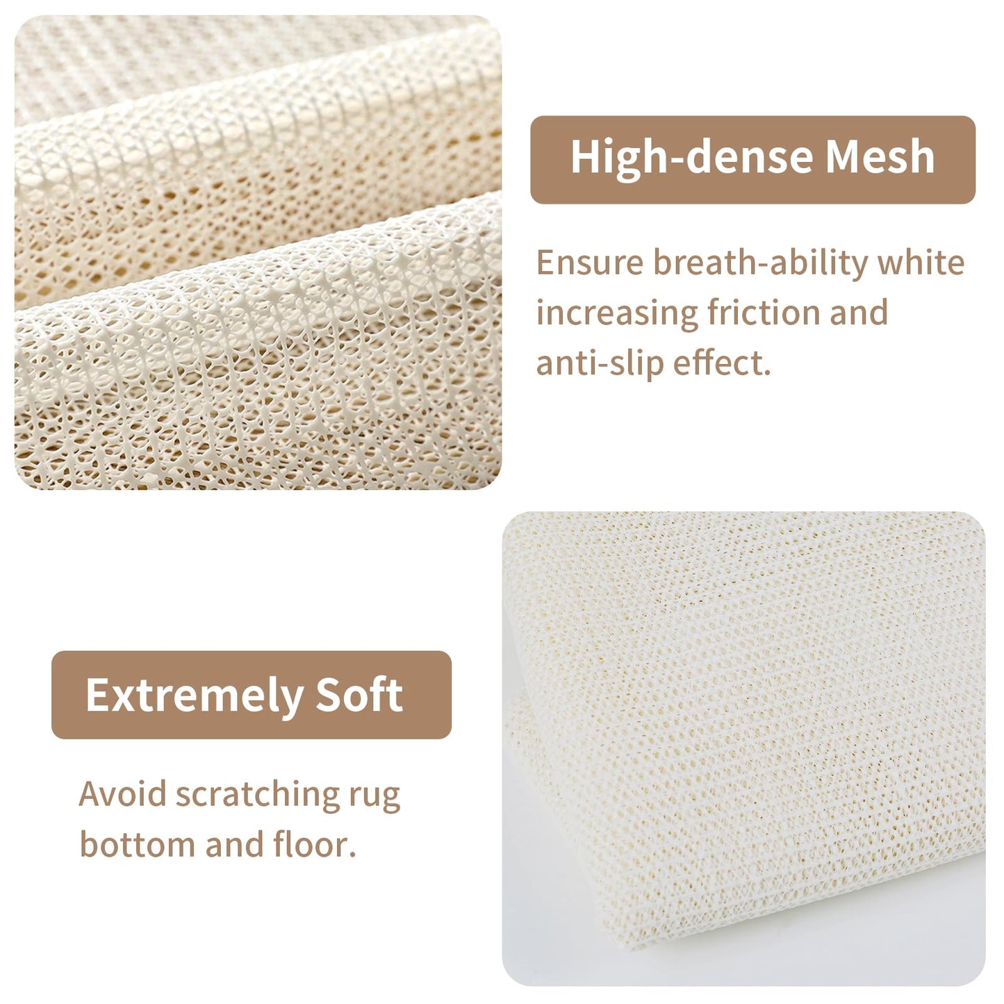 Non Slip Rug Pad, Anti Slip Rug Pad, Protective Cushioning Pad for Tatami Mats, Office Chairs Beds Yoga Mats Sofas, Keep Your Rugs in Place (78.7 in x 6.6 ft)