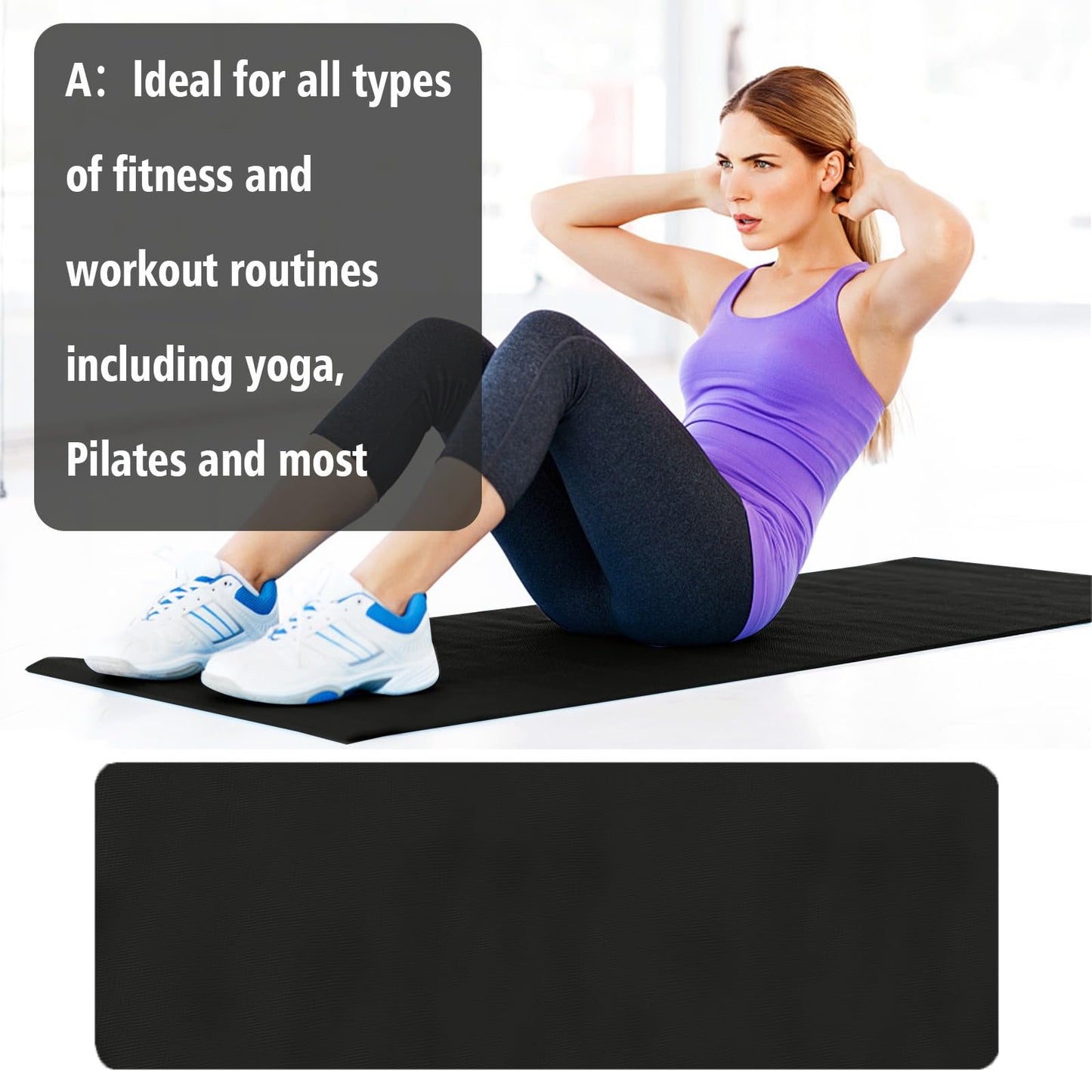 Yoga Mat, 68"×23" Exercise Mat for Men & Women, Non Slip Workout Mat for Home Yoga, Pilates, Stretching, Floor & Fitness Workouts