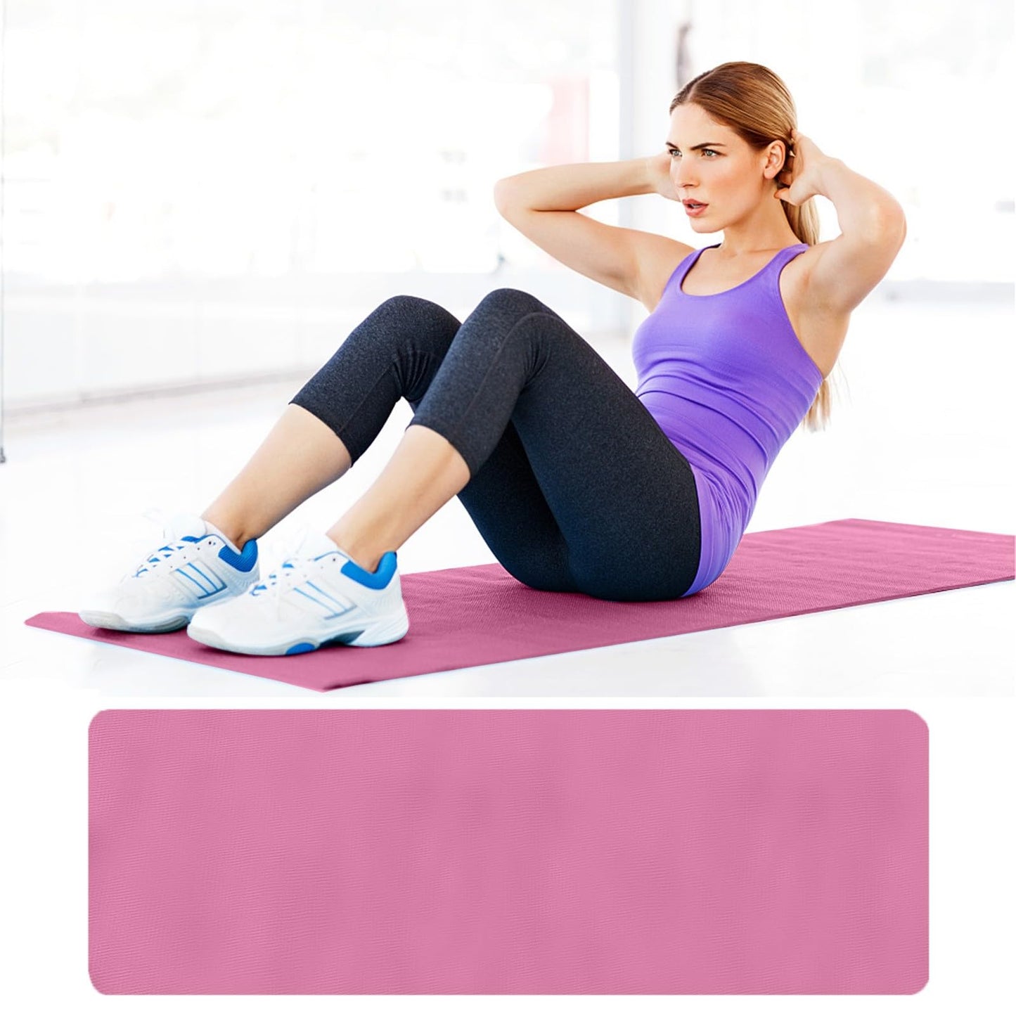Yoga Mat, 68"×23" Exercise Mat for Men & Women, Non Slip Workout Mat for Home Yoga, Pilates, Stretching, Floor & Fitness Workouts