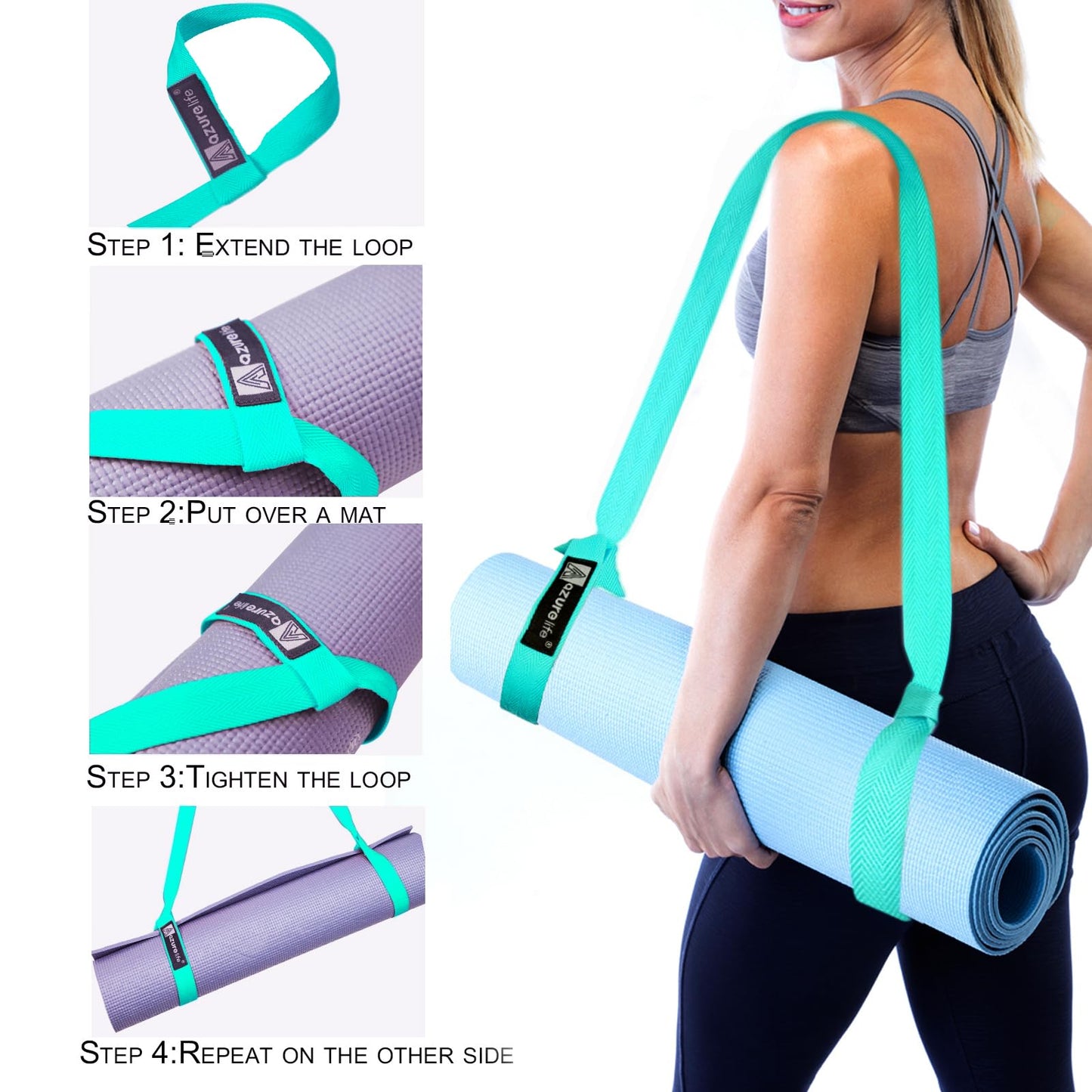 Premium Yoga Mat Sling, Adjustable Yoga Mat Straps for Carrying, Easy-Cinch Yoga Mat Holder Strap