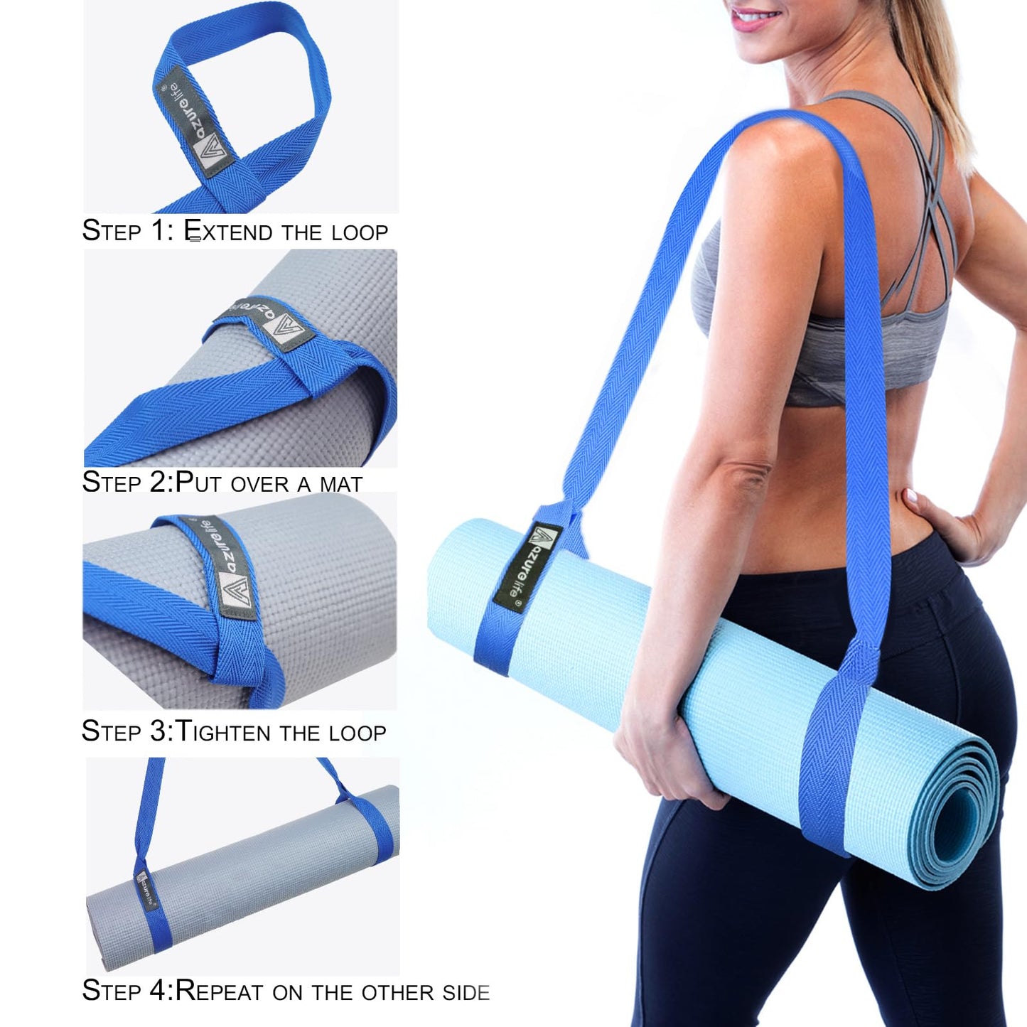 Premium Yoga Mat Sling, Adjustable Yoga Mat Straps for Carrying, Easy-Cinch Yoga Mat Holder Strap