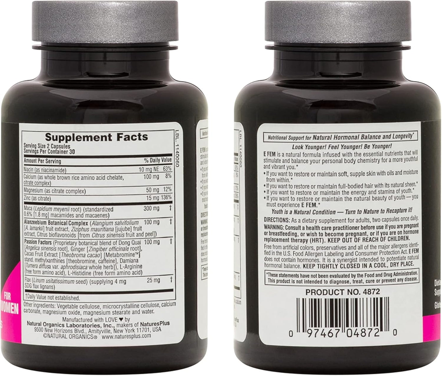Nature's Plus E Fem - 60 Capsules