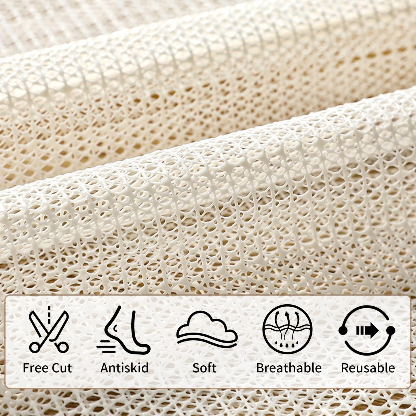 Non Slip Rug Pad, Anti Slip Rug Pad, Protective Cushioning Pad for Tatami Mats, Office Chairs Beds Yoga Mats Sofas, Keep Your Rugs in Place (78.7 in x 6.6 ft)