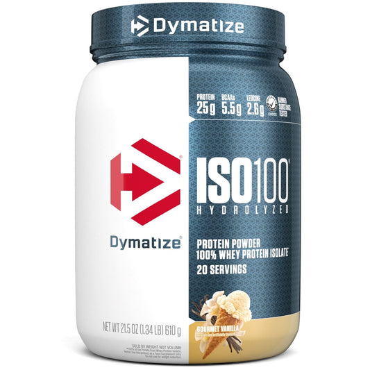 Dymatize ISO100 Whey Protein Powder Isolate, Gourmet Chocolate, 25g of Protein, 5 Pound, 5.5g BCAAs, Less Than 120 Cal., Gluten Free, 1g Fat, 1g Sugar, 2g Carb